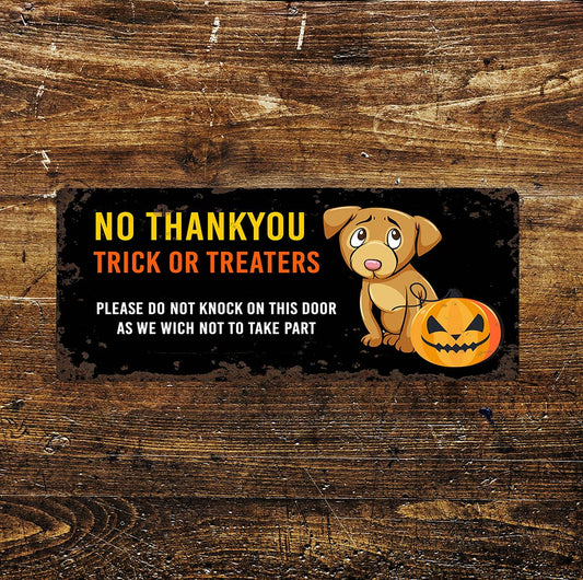 Halloween Trick or Treaters Novelty Art | Metal Sign