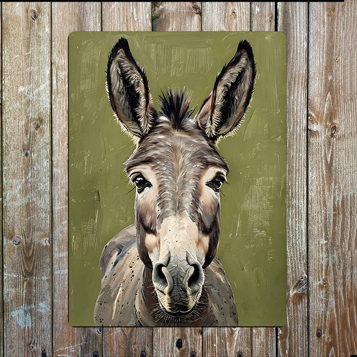 Painting Style of Donkey's Head Metal Sign Plaque