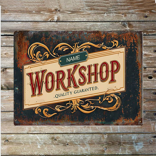 Workshop Quality Name Custom Personalised | Metal Wall Sign