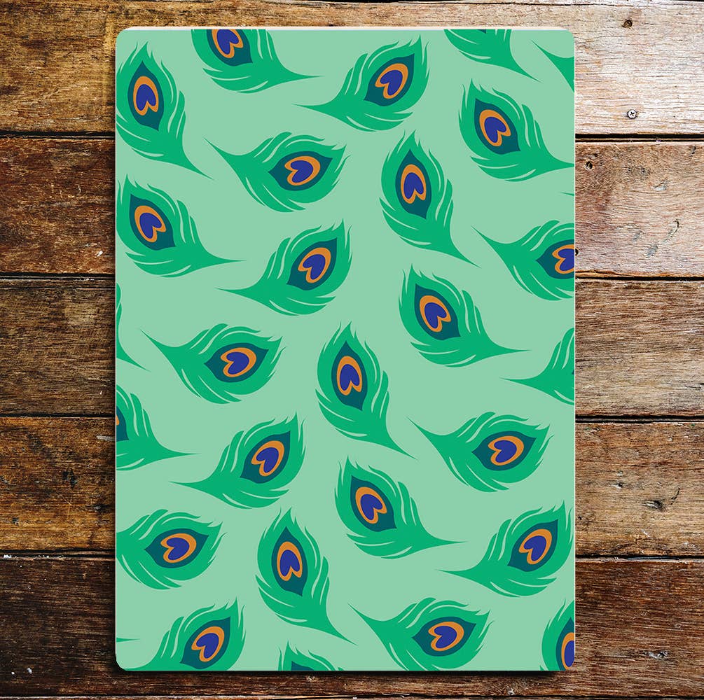 Peacock Feather Pattern Metal Sign plaque