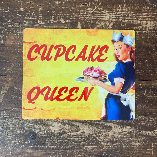 Cupcake Queen Pin Up Girl | Metal Wall Sign