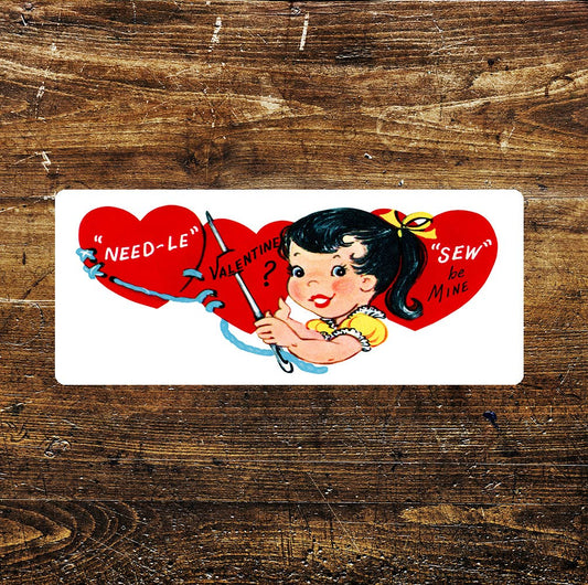 Betty Boop Valentine Be Mine Sewing | Metal Sign Plaque