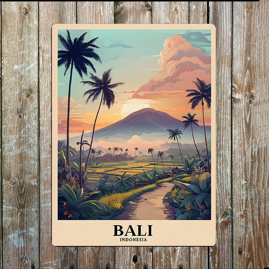 Bali, Indonesia | Travel Poster | Metal Sign Plaque