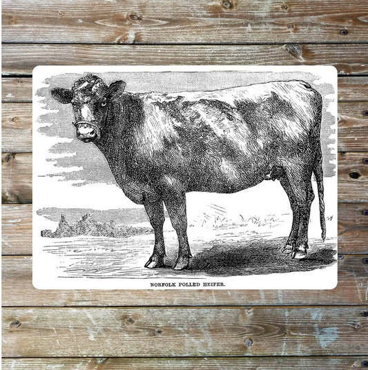 Vintage cow impression beef wall | Metal Sign Plaque