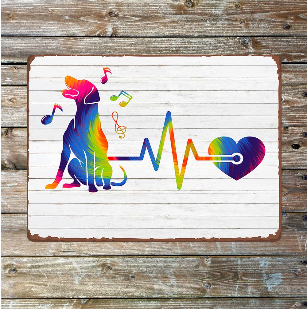 Music wellbeing pet art | Metal Wall Sign