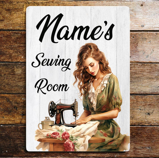Sewing room Vintage style Personalized Metal Sign Plaque