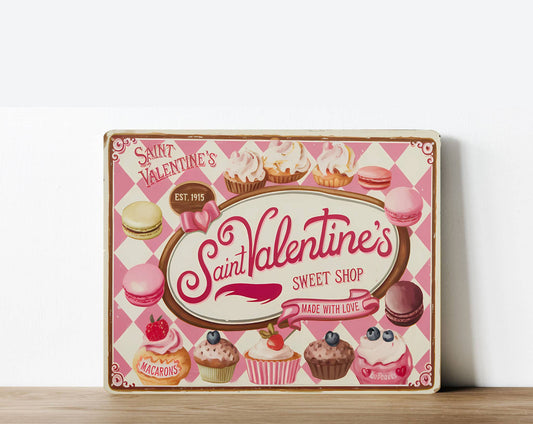 Sweet St Valentine Cake | Metal Sign Plaque