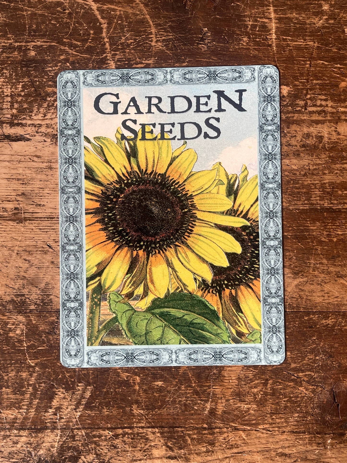 Garden seeds Sunflowers | Metal Floral Wall Sign