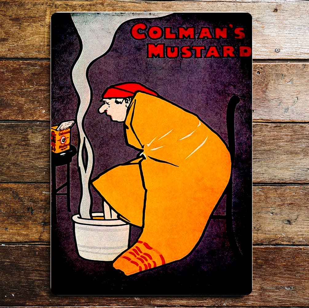 Colmans Mustard Sick Man Purple | Metal Sign