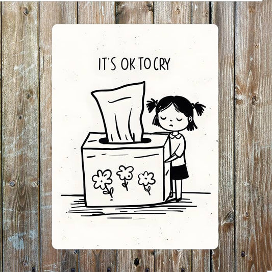 It's OK To Cry Tissue | Metal Sign Plaque