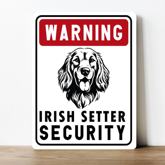 Irish Setter Security Warning Dog | Metal Wall Sign