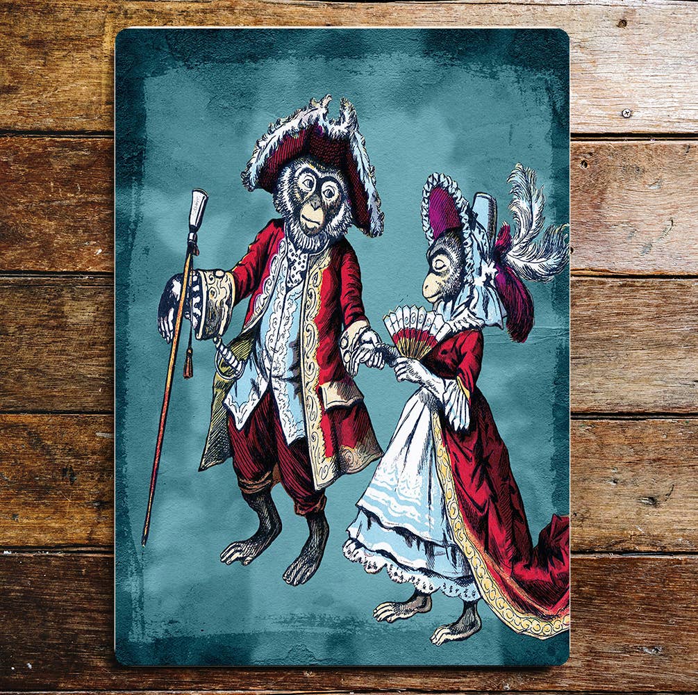 Dress Up Monkeys Lord and Lady | Metal Sign Plaque