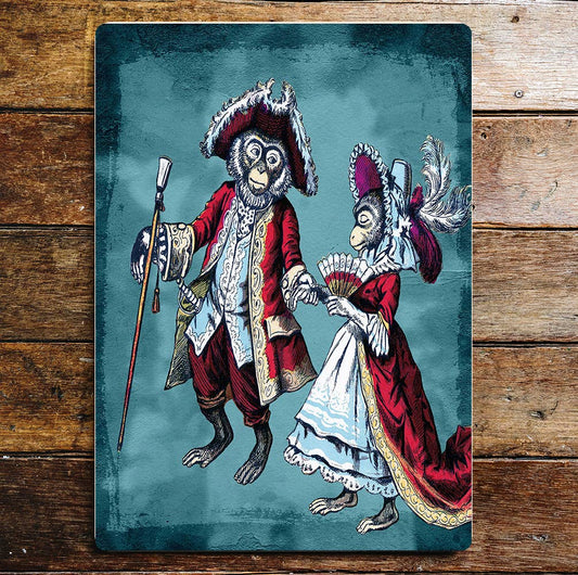Dress Up Monkeys Lord and Lady | Metal Sign Plaque