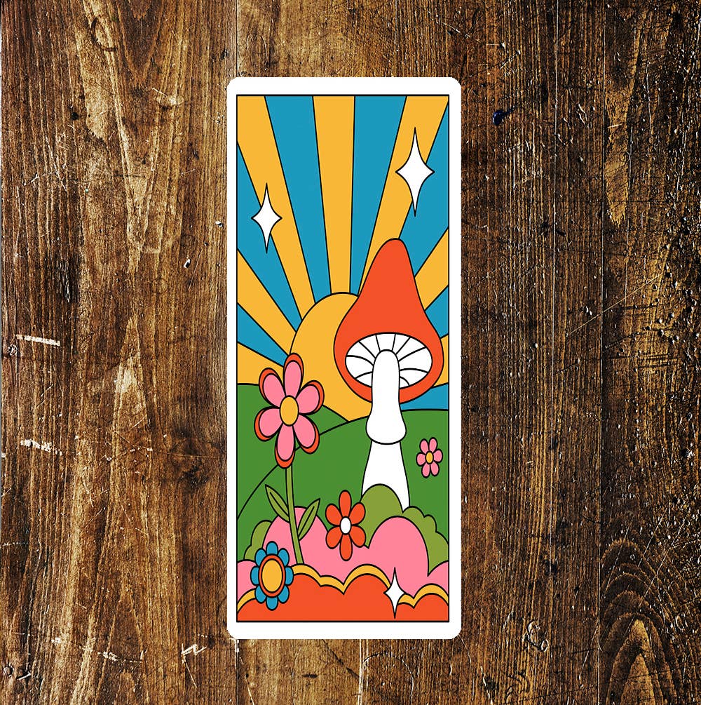 Magic Mushroom Bright Colourful Fun Art | Metal Sign