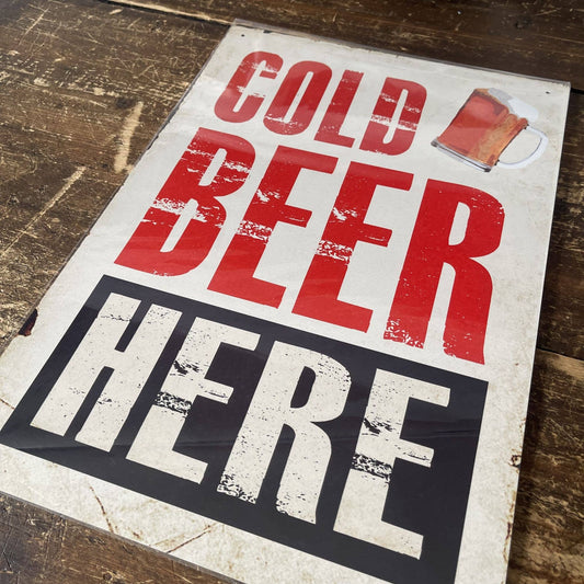 Cold Beer Here | Metal Sign