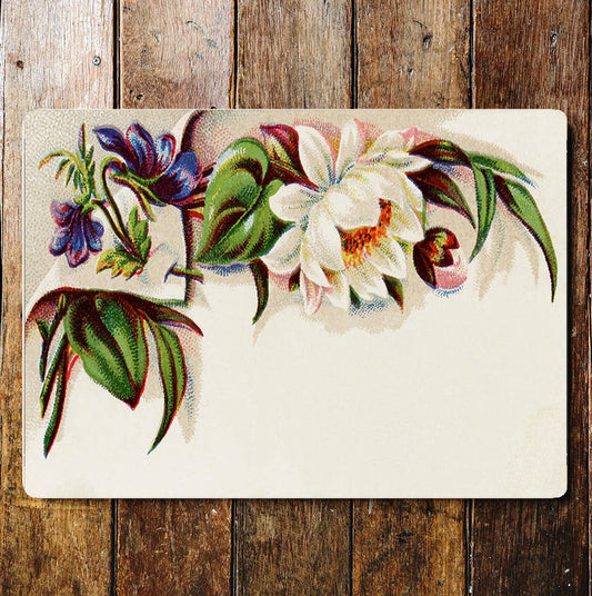 Flowers Name Plate | Metal Wall Sign Plaque