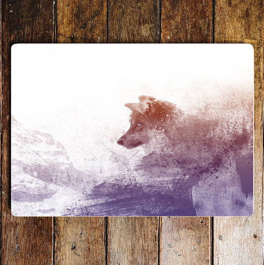 Abstract Wolf Wildlife Nature Art | Metal Sign Plaque