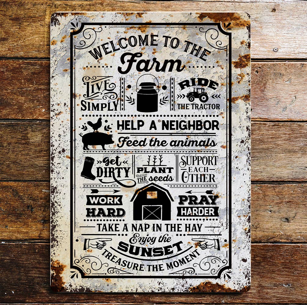 Welcome to the farm Farmhouse   | Metal Sign Plaque