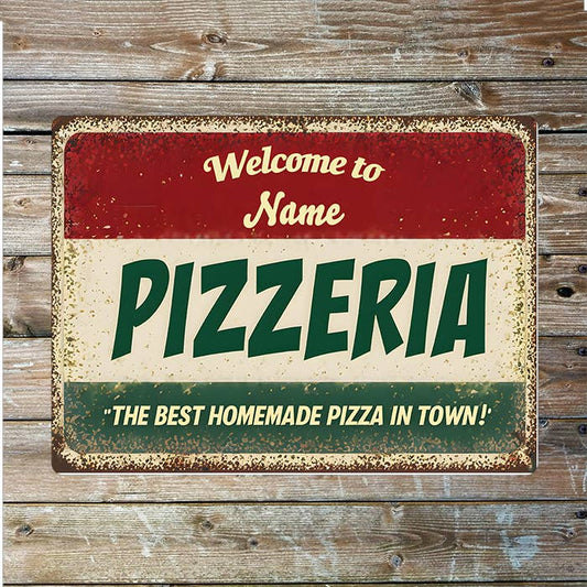 Pizzeria Pizza Name Custom Personalised Metal Wall Sign