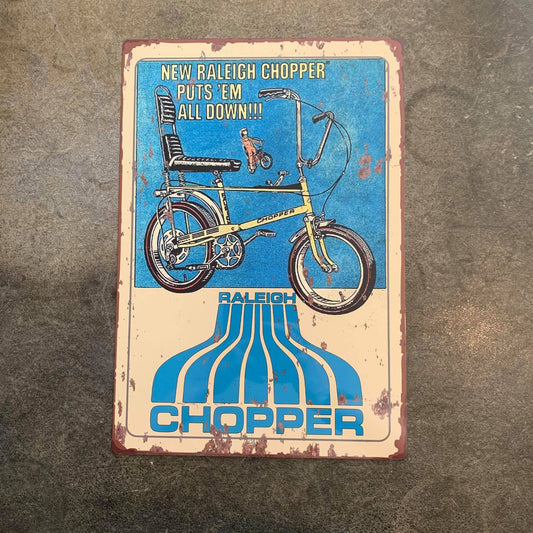 Retro Chopper Raleigh Bike Metal Sign Plaque