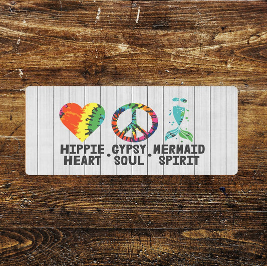 Hippie Heart Gypsy Soul Mermaid Spirit - | Metal Sign