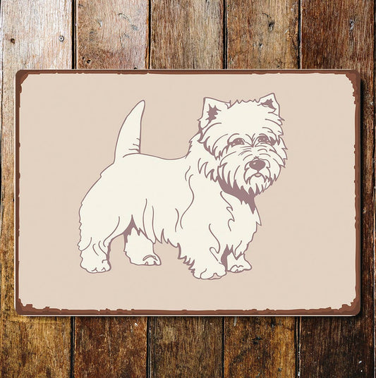 West Highland Terrier Dog Cute White | Metal Sign Plaque