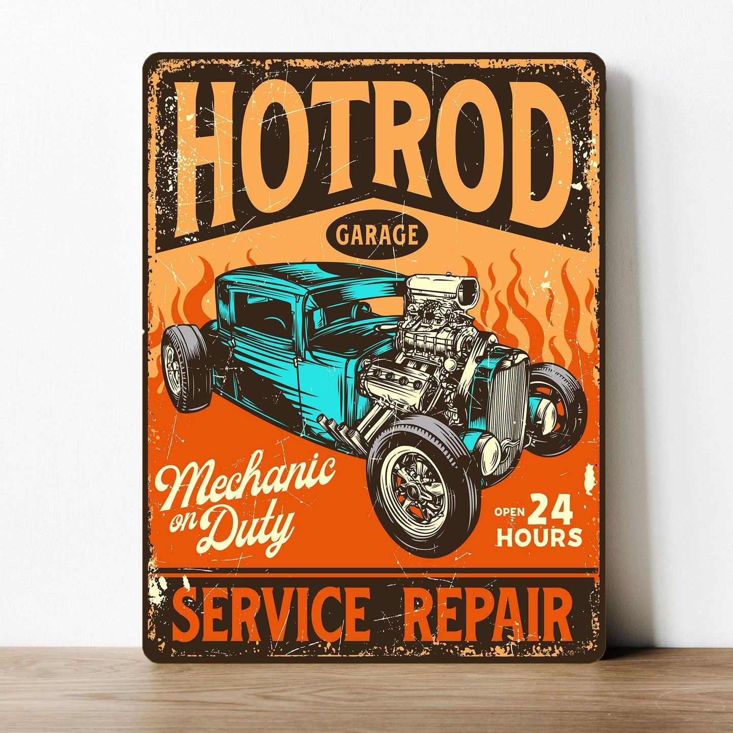 Hotrod Service repair Garage Parts Car | Metal Sign Plaque