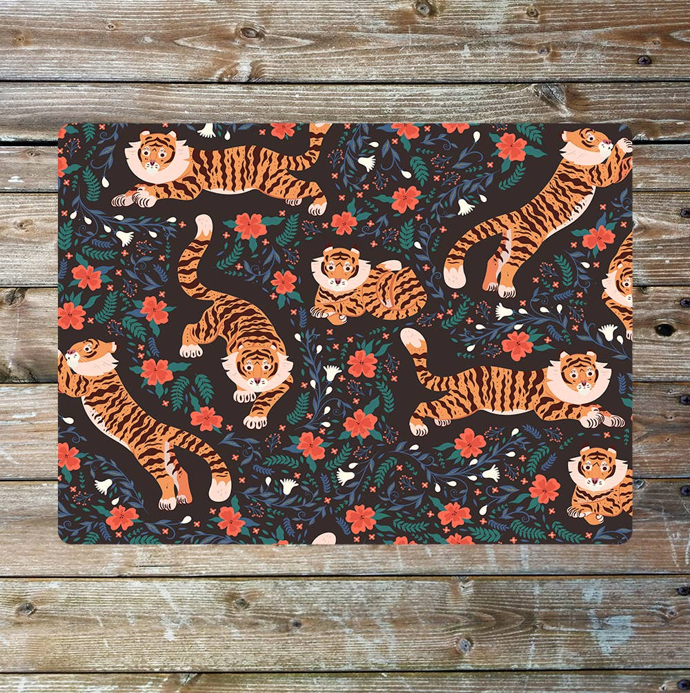 Tiger Pattern Wildlife Art Metal Sign Plaque