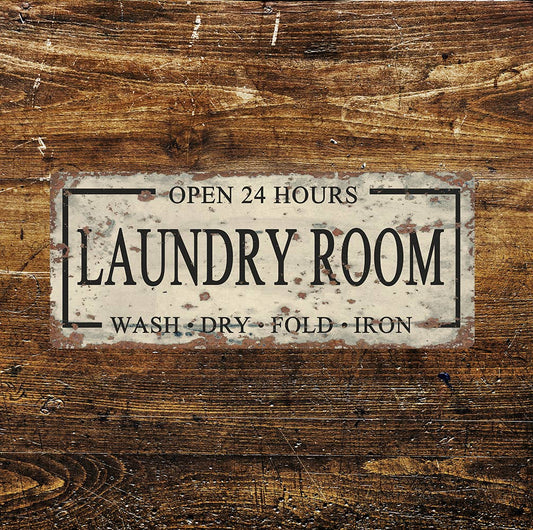 Vintage Laundry Room Notice | Metal Sign