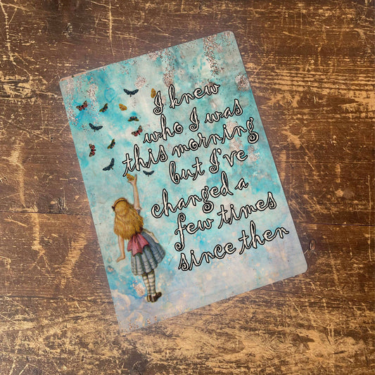 Alice In Wonderland Changed Blue | Metal Vintage Wall Sign