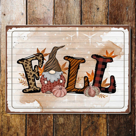 Autumn fall pumpkin art | Metal Wall Sign