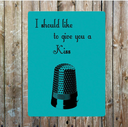 Fun sewing thimble | Metal Sign Plaque