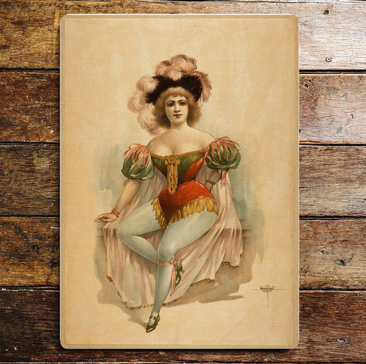 Burlesque Red And Green Dress | Metal Wall Sign Plaque