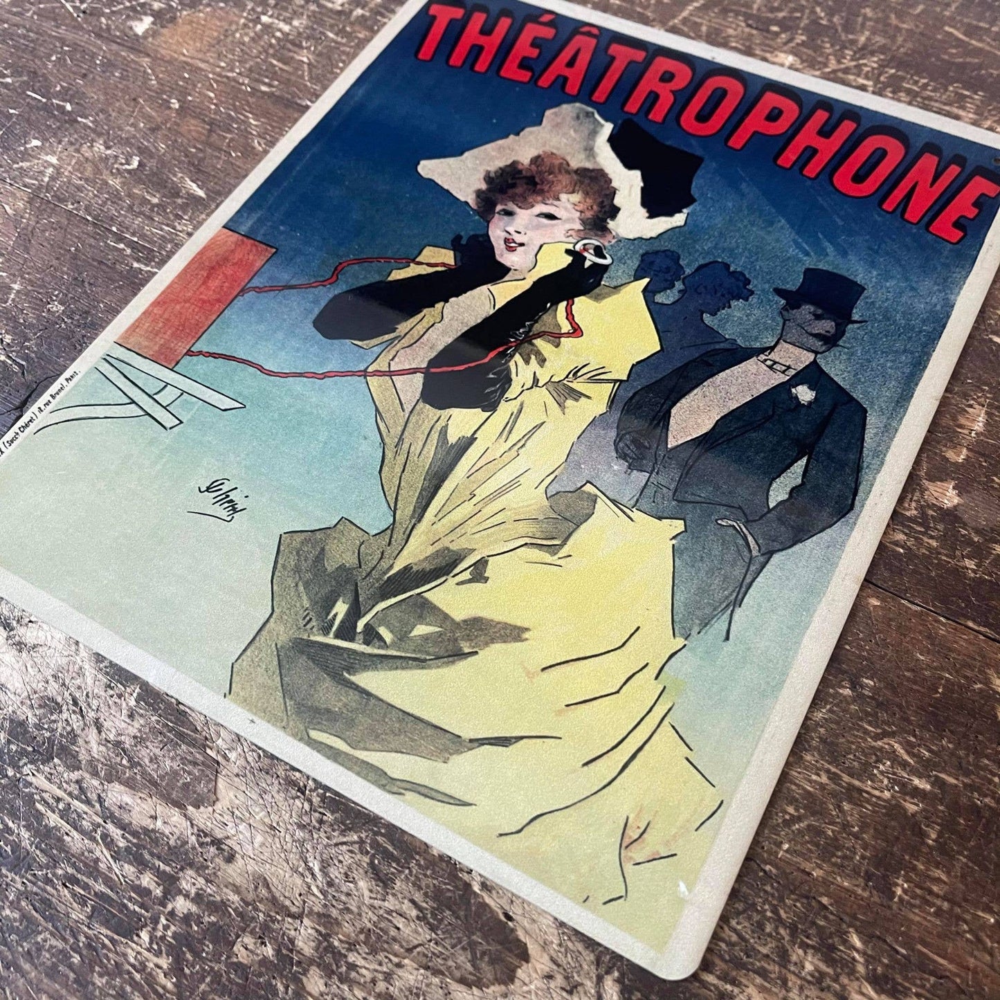 Jules Cheret Theatrophone | Metal Fine Art Wall Sign
