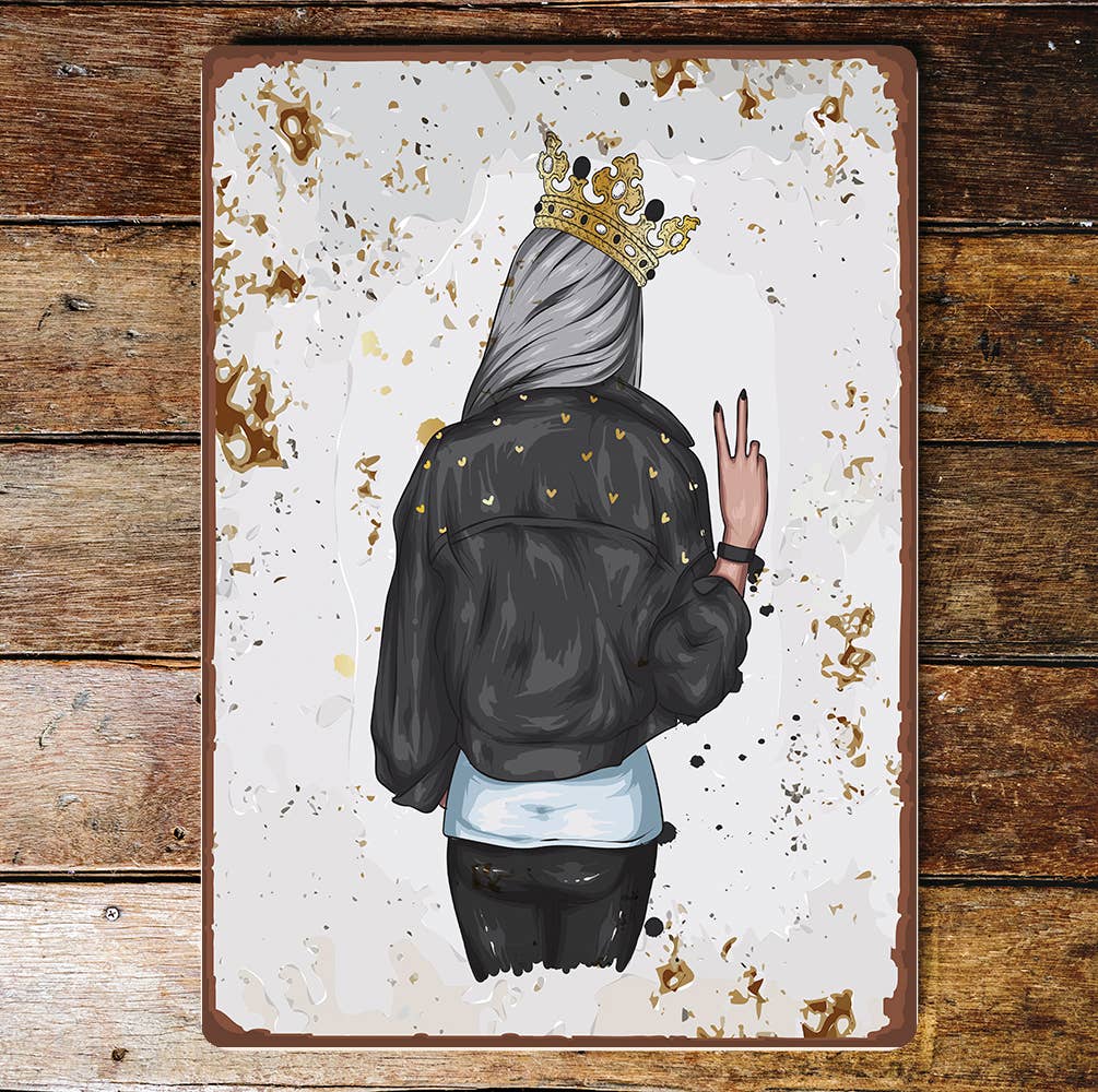 Rock princess crown Metal Wall Sign Plaque