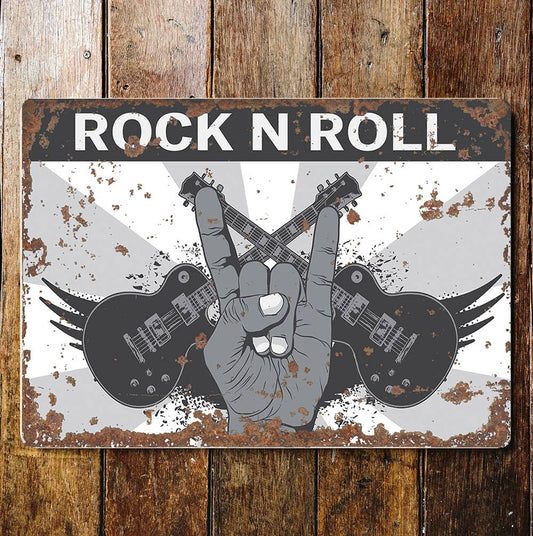 Rock n roll music custom 60s wall art Metal Sign Plaque