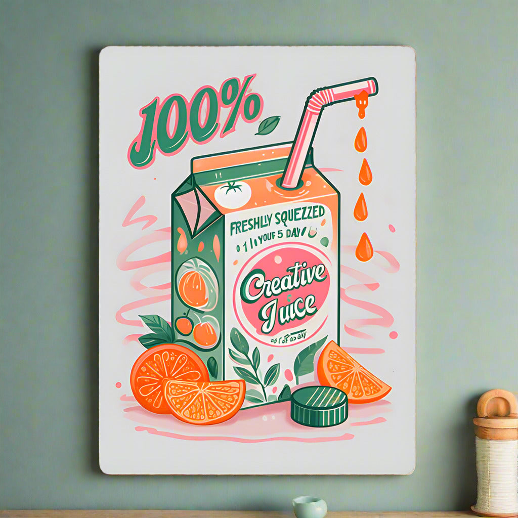 100% Creative Juice | Metal Sign Plaque