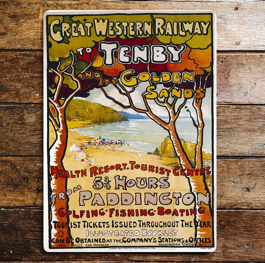 Great Western Railway vintage Tenby art | Metal Sign Plaque