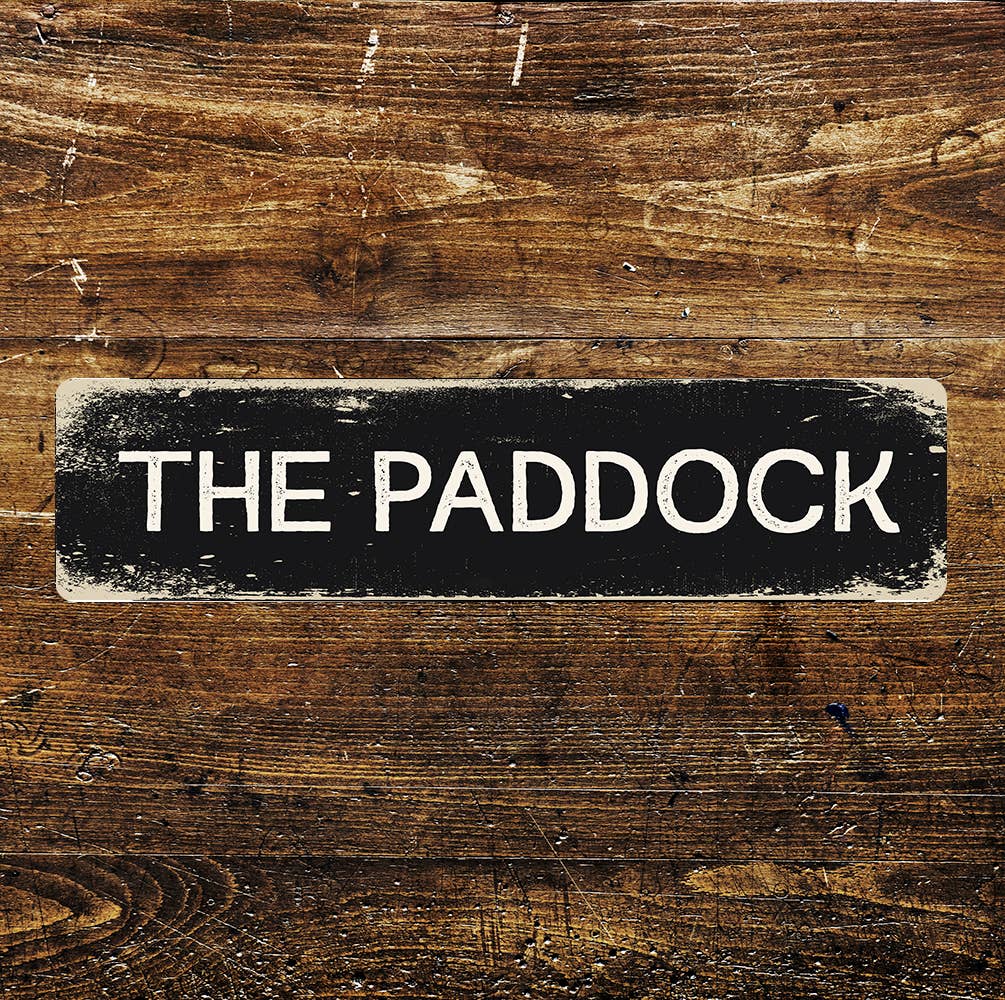 The Paddock Sign Metal Long Sign Plaque