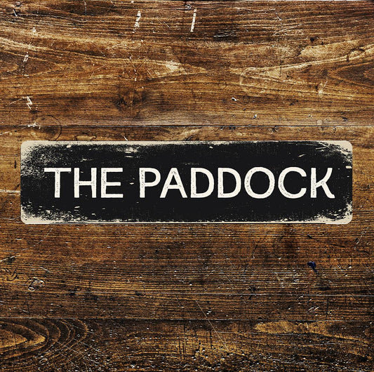 The Paddock Sign Metal Long Sign Plaque