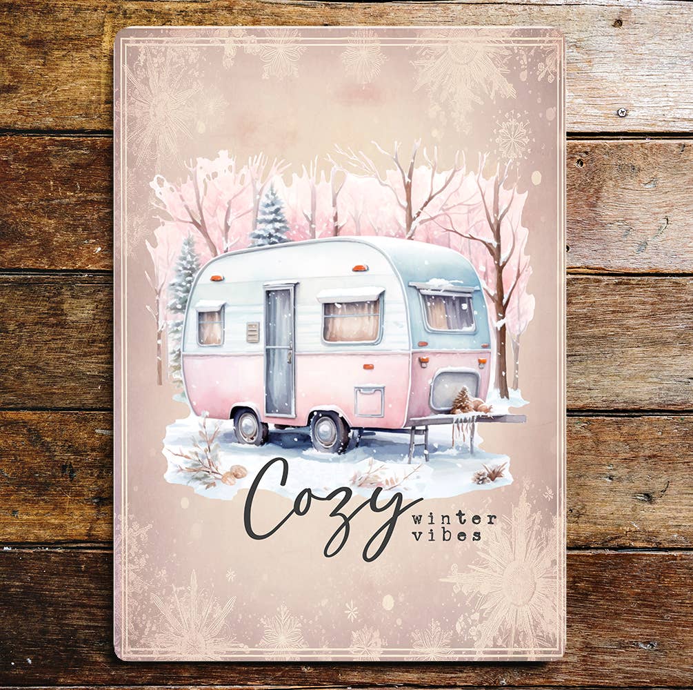 Cosy Winter Vibes Caravan | Metal Sign Plaque