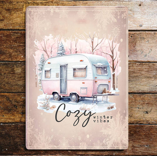 Cosy Winter Vibes Caravan | Metal Sign Plaque
