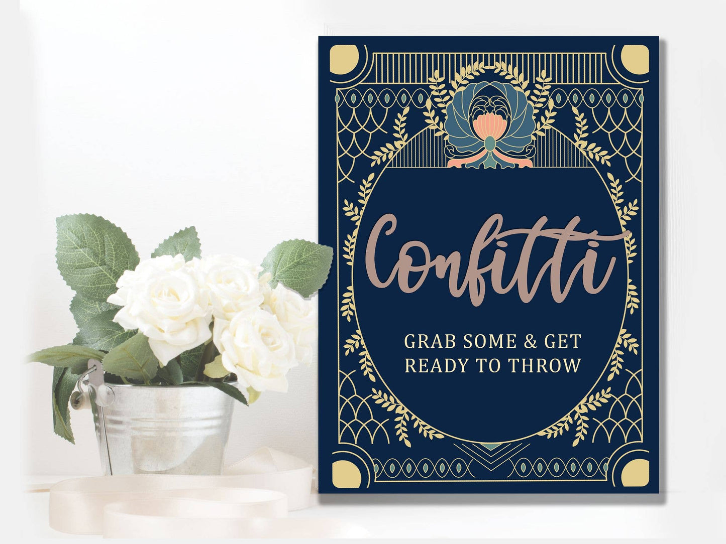 Wedding Confetti Art Deco | Metal Wall Sign