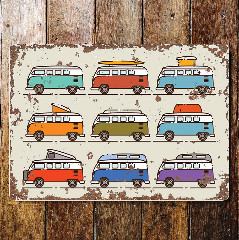 Camper van designs wall art | Metal Sign Plaque