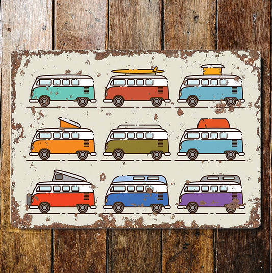 Camper van designs wall art | Metal Sign Plaque