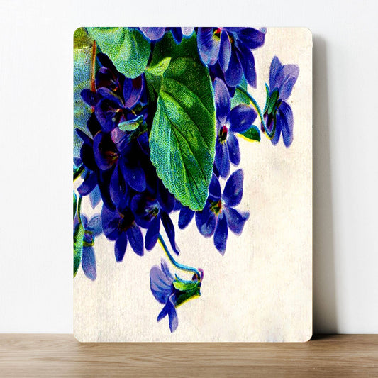 Purple Flowers, pretty spring Metal Sign Plaque