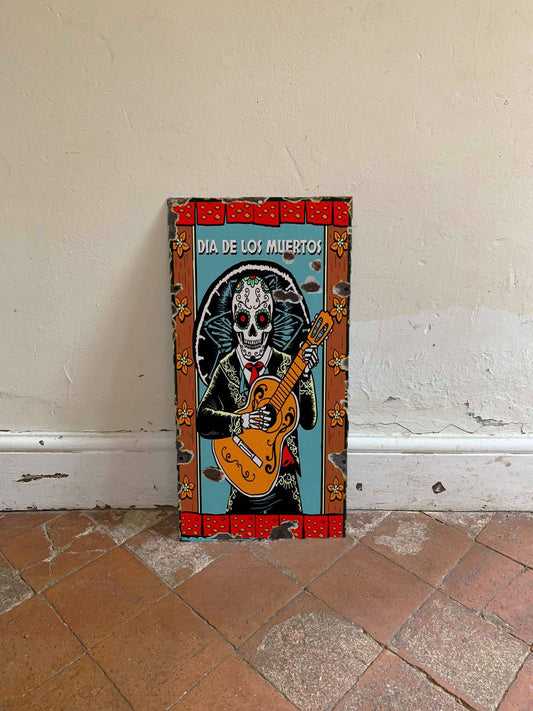 Halloween Day Of The Dead Skull - | Metal Wall Sign