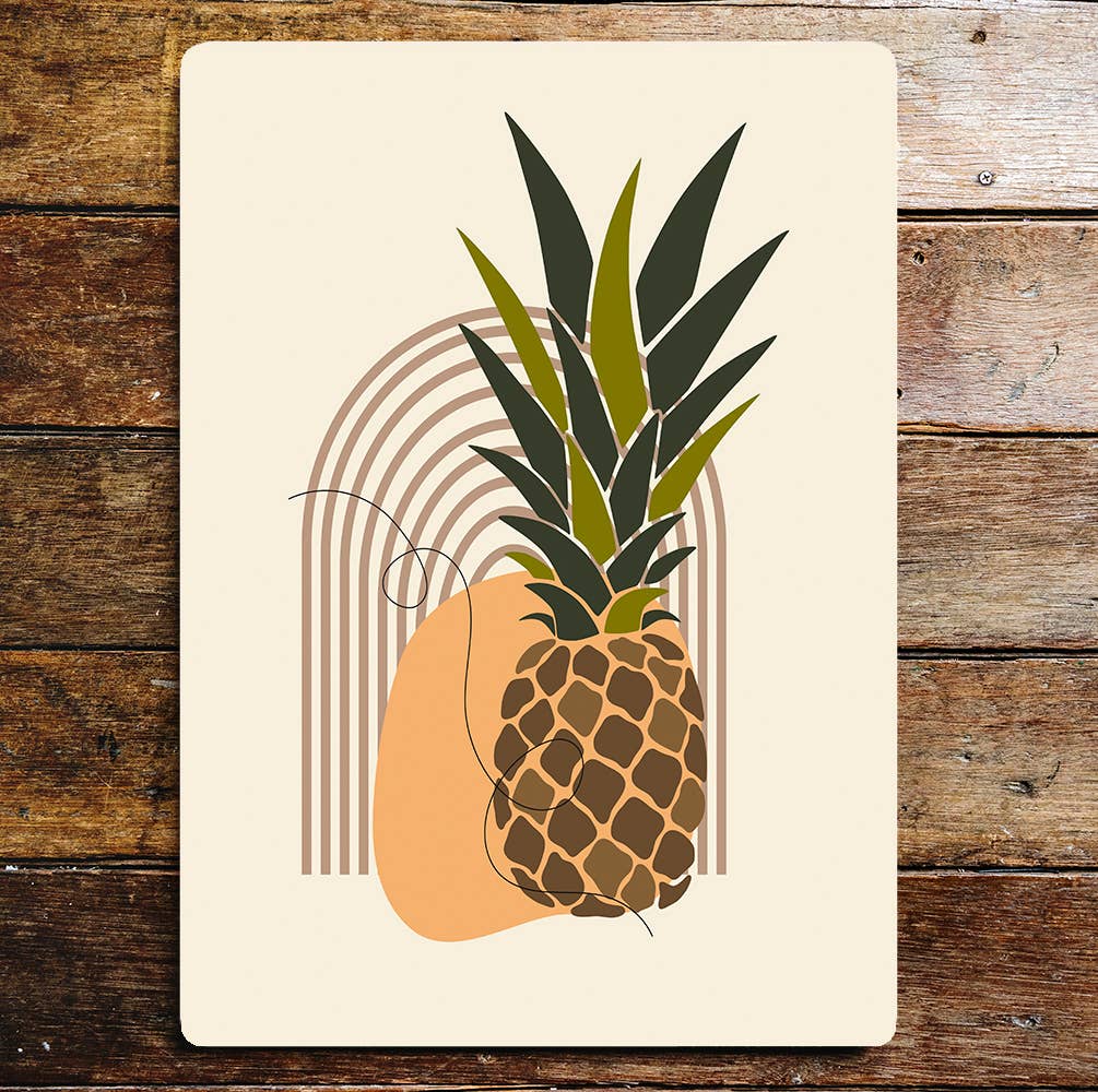 70's style Lemon and Pineapple kitchen Fruit | Metal Wall Sign