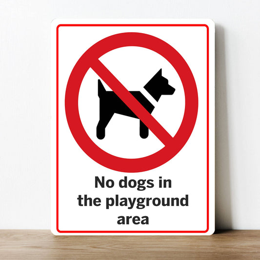 No Dogs In Playground Area | Metal Sign Plaque