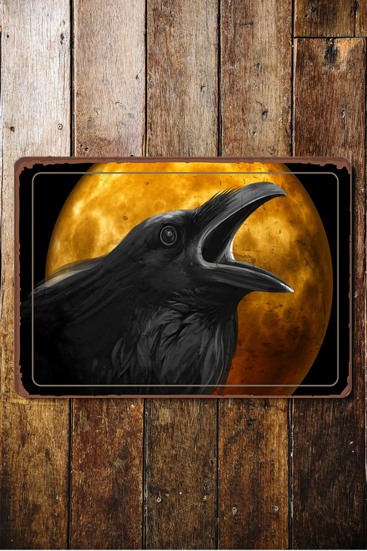 Halloween Raven Moon | Metal Vintage Wall Sign